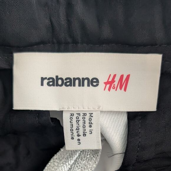 Rabanne x H&M Shimmery Metallic Tailored Dress Pant Trousers in Silver, Size 0 - Picture 9 of 11